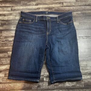 Gap Women's Dark Wash Bermuda Jean Shorts